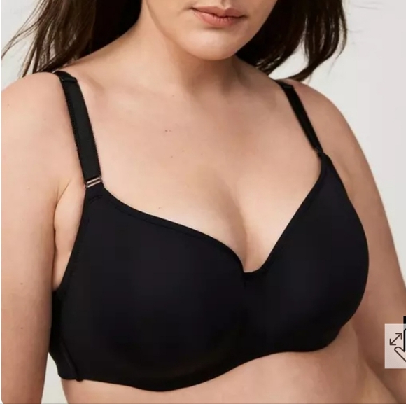 Torrid Curve Black Balconette Lightly Lined Bra  Back Smoothing Comfort 40DD 40E - Picture 1 of 9